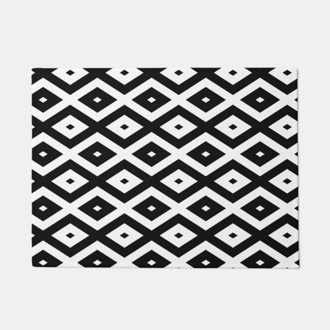 Paillasson Motif diamant noir et blanc (Devant)
