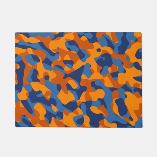 Paillasson Motif d'impression du camouflage bleu orange (Devant)
