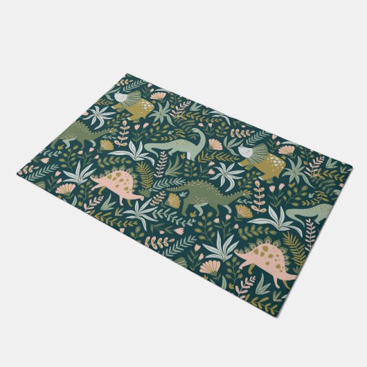 Paillasson Motif Dinosaur Vert (Incliné)