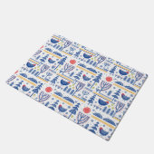 Paillasson Motif d'oiseau d'hiver d'art populaire (Incliné)