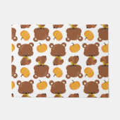 Paillasson Motif D'Ours, Ours Mignons, Automne, Citrouille (Devant)