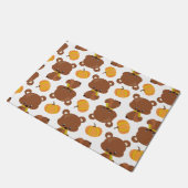 Paillasson Motif D'Ours, Ours Mignons, Automne, Citrouille (Incliné)