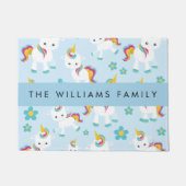 Paillasson Motif D'Unicornes, De Bonnes Unicornes, Votre Nom (Devant)