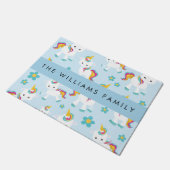 Paillasson Motif D'Unicornes, De Bonnes Unicornes, Votre Nom (Incliné)