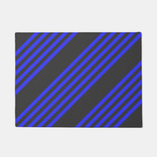 Paillasson Motif électrique bleu et charbon cinq bandes