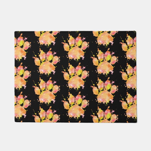 Paillasson Motif Empreinte de patte de l'Aquarelle (Devant)