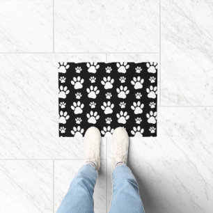 Paillasson Motif, Empreintes de pattes, pattes de chien, noir