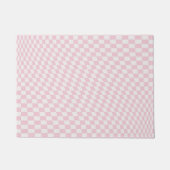Paillasson Motif en damier rose pastel À damiers Wavy (Devant)