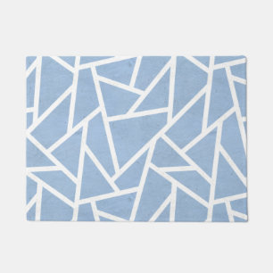 Paillasson Motif en mosaïque bleu pâle et blanc
