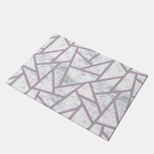 Paillasson Motif en mosaïque gris pâle (Incliné)