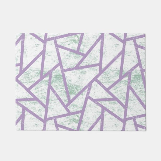Paillasson Motif en mosaïque vert clair et lavande (Devant)