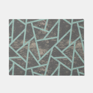 Paillasson Motif en mosaïque vert pâle et gris