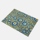 Paillasson Motif en verre bleu grec d'amulette d'oeil mauvais (Incliné)