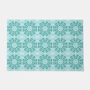 Paillasson Motif floral, bleu Turquoise