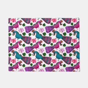 Paillasson Motif floral d'oiseau mignon Oiseaux colorés