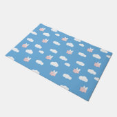 Paillasson Motif Flying Pig Cute Piglet with Wings (Incliné)