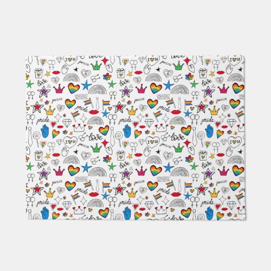 Paillasson Motif Gay pride Doodle (Devant)