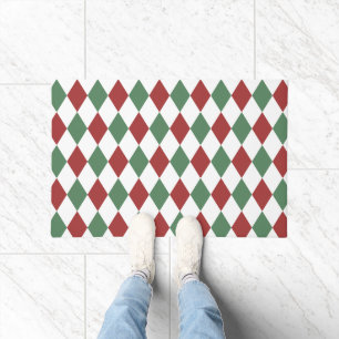 Paillasson Motif géométrique décoratif Bugundy vert olive