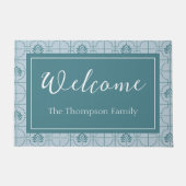 Paillasson Motif géométrique Lotus Grid - Le Lotus Blanc (Devant)