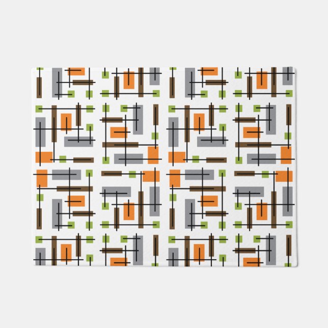 Paillasson Motif géométrique moderne du milieu du siècle (Devant)