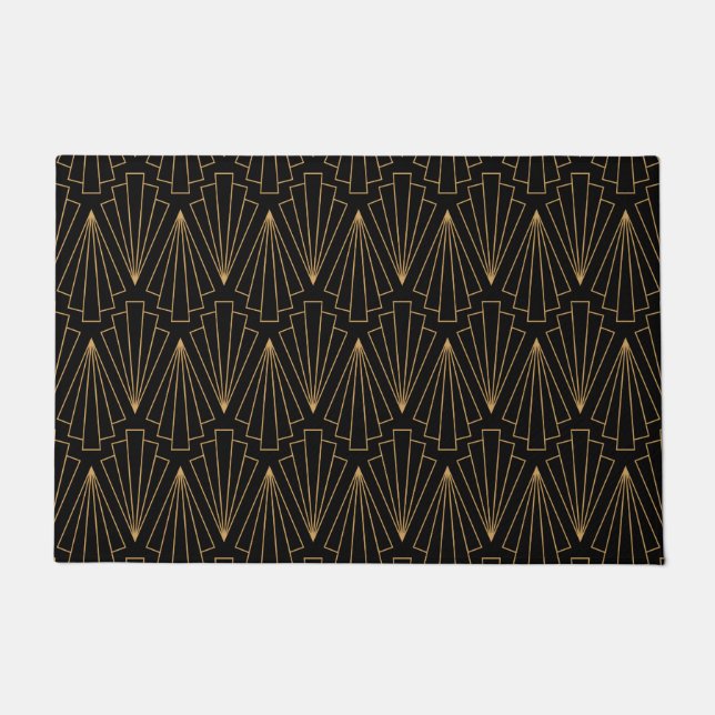 Paillasson Motif Gold et Black Art Déco (Devant)