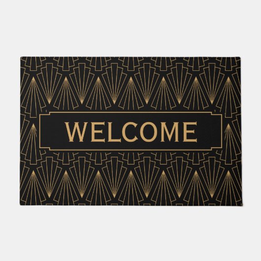 Paillasson Motif Gold et Black Art Déco (Devant)