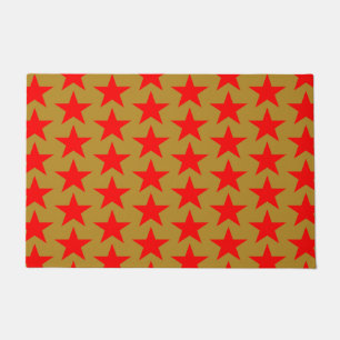 Paillasson Motif Golden Et Red Star