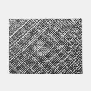 Paillasson Motif industriel de maille de grille en acier