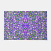Paillasson Motif Kaleidoscope Abstrait en vert et violet (Devant)