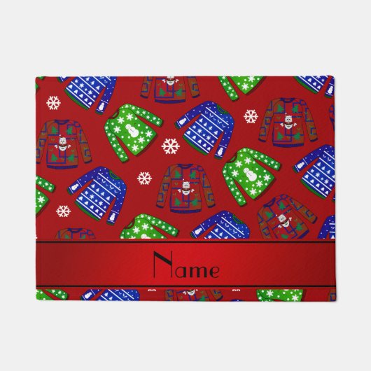 Paillasson Motif laid rouge nommé fait sur commande de (Devant)