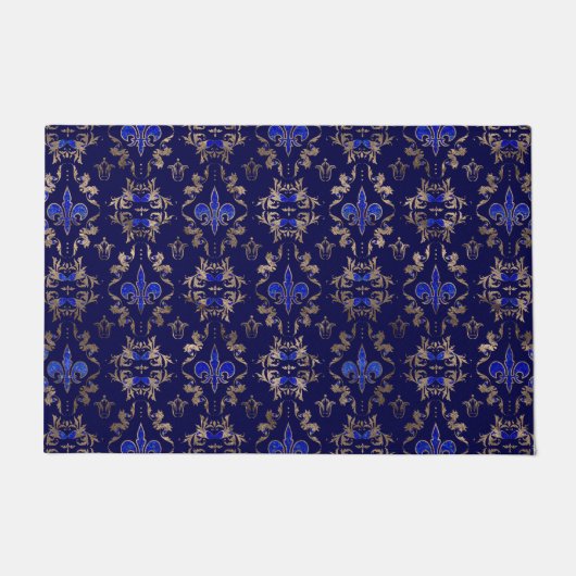 Paillasson motif lapis lazuli et or (Devant)