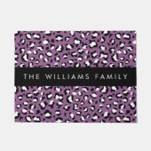 Paillasson Motif léopard, Spots, Leopard pourpre, Votre Nom (Devant)