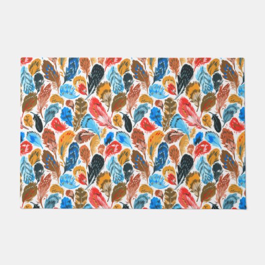 Paillasson Motif lumineux avec plumes d'oiseaux (Devant)