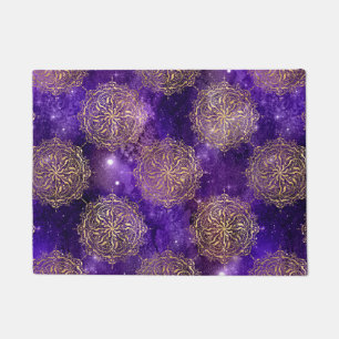 Paillasson Motif Mandala Dharma Galaxie Or & Violet