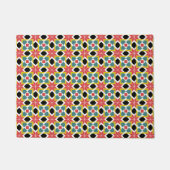 Paillasson Motif médiéval rouge vert noir Croix de paille (Devant)