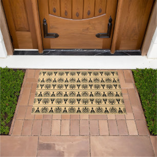 Paillasson Motif méditerranéen grec Arabesque Brown