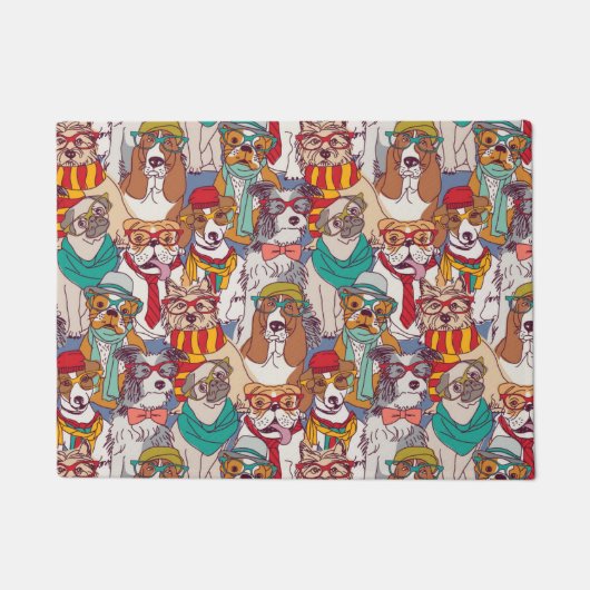 Paillasson Motif mignon de mode de chiot (Devant)