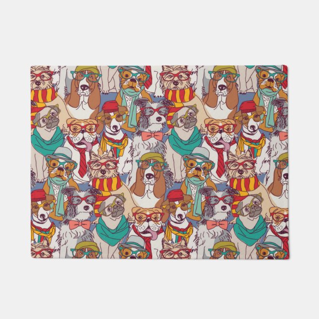 Paillasson Motif mignon de mode de chiot (Devant)