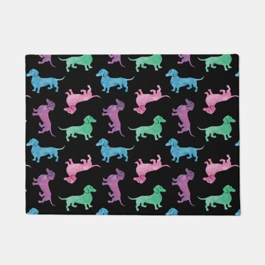 Paillasson Motif mignon de natte de teckels (Devant)