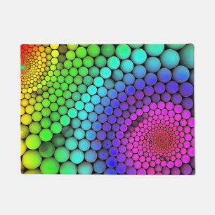 Paillasson Motif moderne de sphère d'arc-en-ciel de remous d