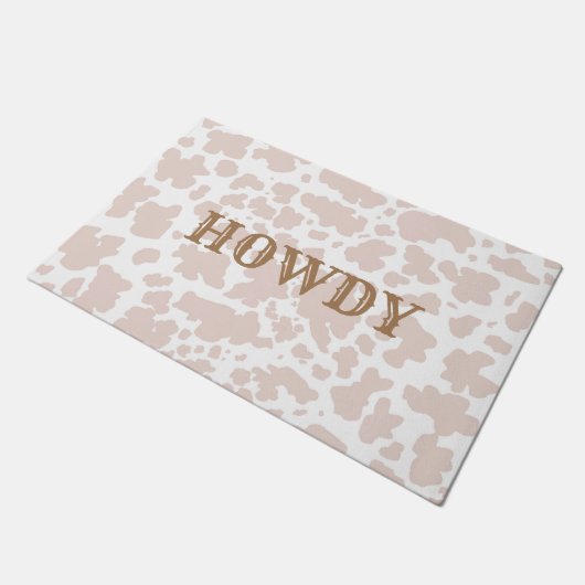 Paillasson Motif moderne Howdy Beige Cow Skin (Incliné)