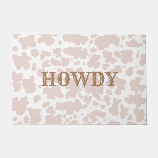 Paillasson Motif moderne Howdy Beige Cow Skin (Devant)