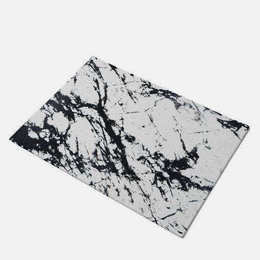 Paillasson Motif moderne unique en marbre noir blanc marbré p (Incliné)