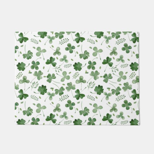 Paillasson Motif mou de shamrock d'aquarelle (Devant)