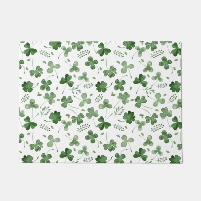 Paillasson Motif mou de shamrock d'aquarelle (Devant)