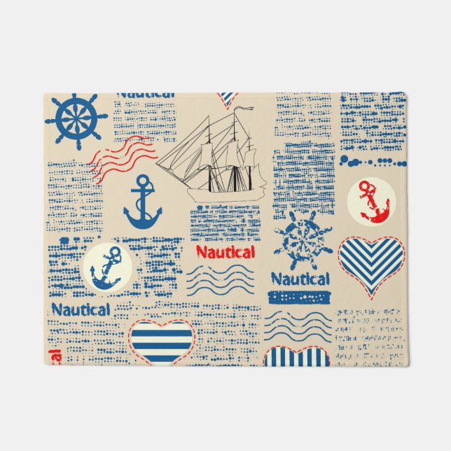 Paillasson Motif nautique de journal (Devant)
