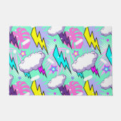 Paillasson Motif Neon Lightning Bolts & Stars (Devant)
