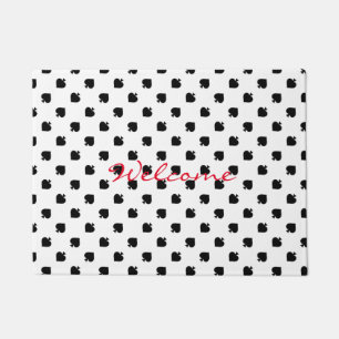 Paillasson motif noir sur blanc