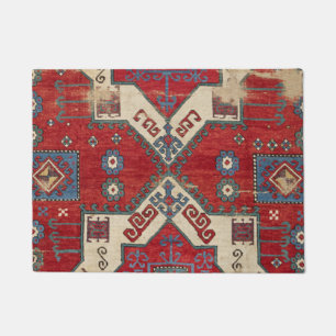 Paillasson Motif ornemental du feu rouge du XIXe siècle auth