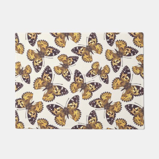 Paillasson Motif papillon de femme peinte (Devant)